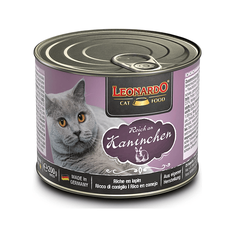 Leonardo Quality Selection Conejo Gato 200g Infopet Reñaca