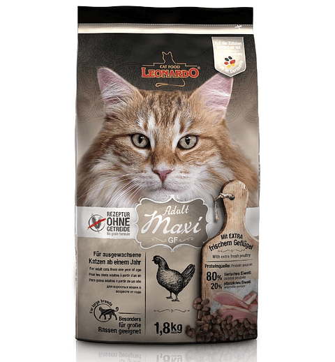Leonardo Adult GF Maxi 1.8 kg | Alimento Premium Seco Gatos