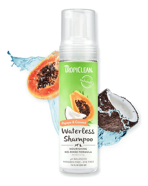 Shampoo Seco Para Perros Tropiclean Papaya & Coconut 220 ml