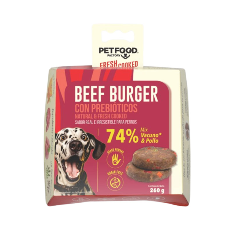 Beef Burguer Perros con Probióticos 260g | Pet Food Reñaca