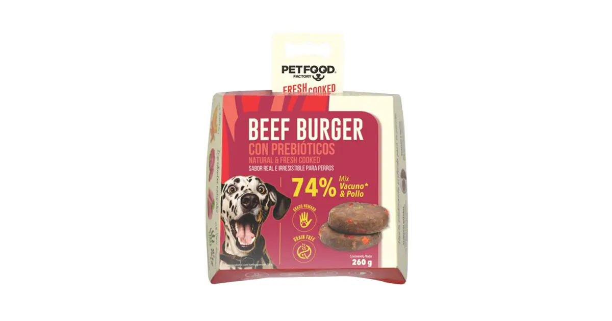 Beef Burguer Perros con Probióticos 260g | Pet Food Reñaca