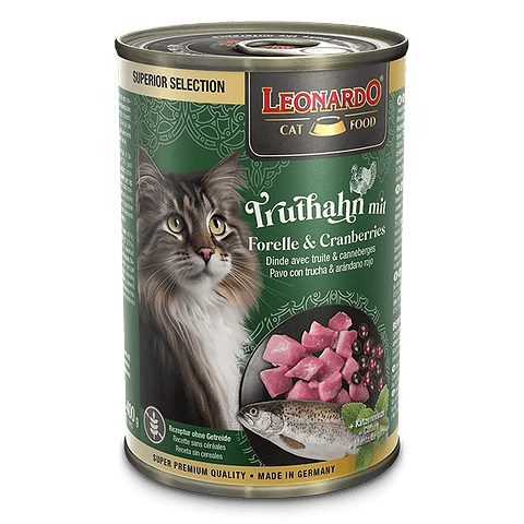 Leonardo Gatos Lata Pavo-Trucha & Arándanos 400g 🇩🇪 | Superior Selection