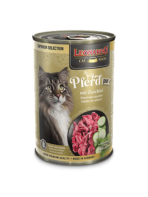 Leonardo Gatos Lata Superior Selection de Caballo con Calabacín 400g