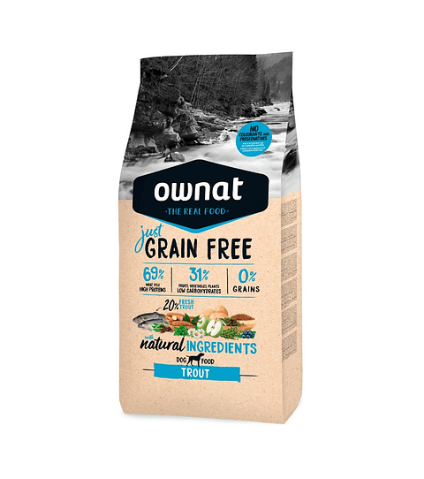 Ownat Just Grain Free Adult Trout Dogs 14 kg 🇪🇸