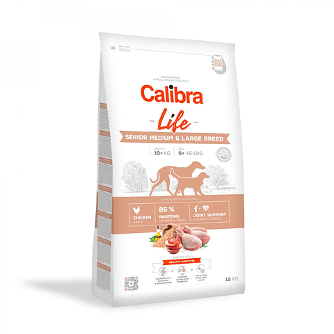 Calibra Dog Life Gluten Free Senior Medium & Large Breed Chicken 12 kg