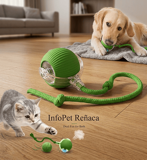 Pelota Giratoria Led Interactiva Para Perros Gatos Recargable Usb 
