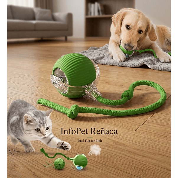 Pelota Giratoria Led Interactiva Para Perros Gatos Recargable Usb  1