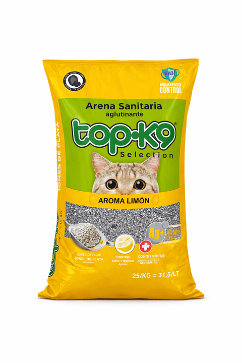 TopK9 Arena Sanitaria Aglutinante con Iones Olor a LIMÓN