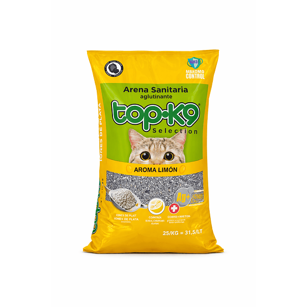 TopK9 Arena Sanitaria Aglutinante con Iones Olor a LIMÓN 1