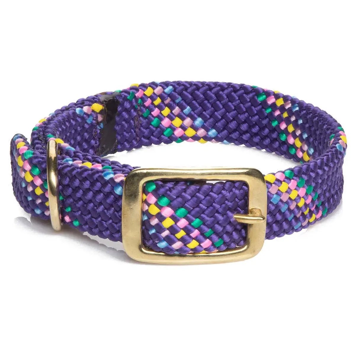 Mendota Collar Trenzado Purple Confetti Xl - Hebilla Dorada 61 Cm 1