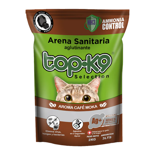 Topk9 Arena Sanitaria Aglutinante Iones Cafe Moka 25 Kg 1
