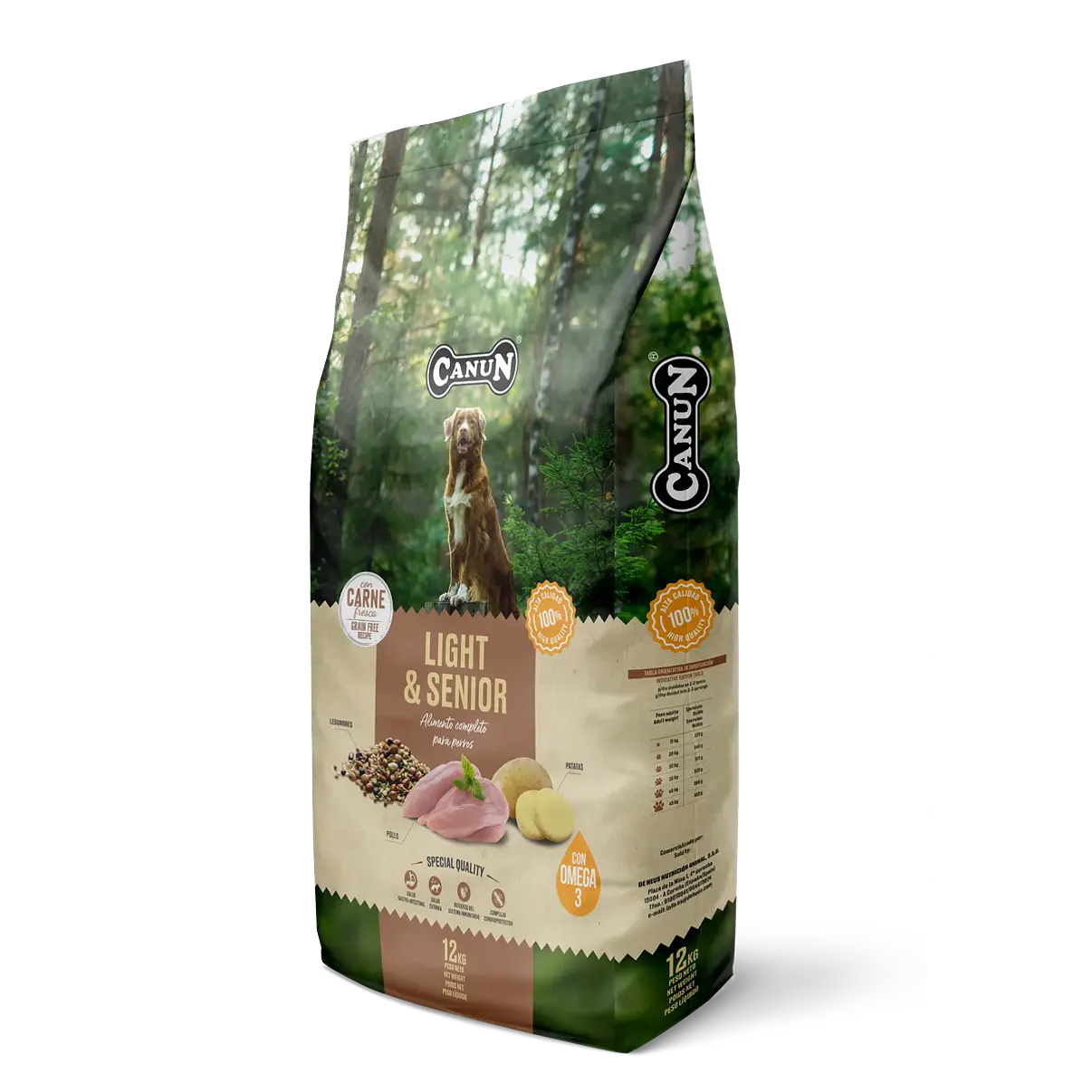 Canun Fresh Light & Senior 3 kg Grain Free | Alimento Premium Perros 1