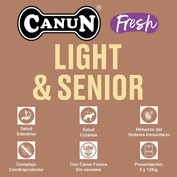 Canun Fresh Light & Senior 3 kg Grain Free | Alimento Premium Perros 3