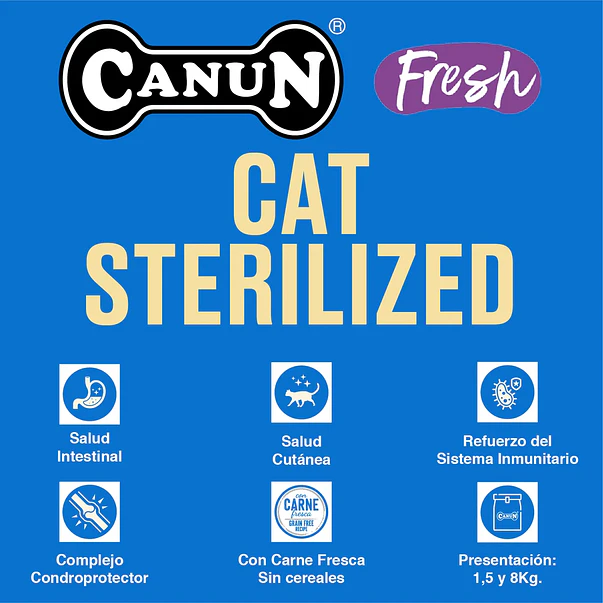 Canun Fresh Cat Sterilized 1.5 kg | Gatos Esterilizados Libre de Granos 🇪🇸😸 2