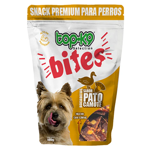Topk9 Snack Bite Bocaditos Pato Camote 100 G