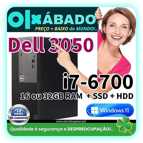 DELL 3050 i7-6700 8GB Ram e Disco 500HDD - PROMOÇÕES OLXÁBADO