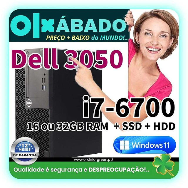 DELL 3050 i7-6700 8GB Ram e Disco 500HDD - PROMOÇÕES OLXÁBADO