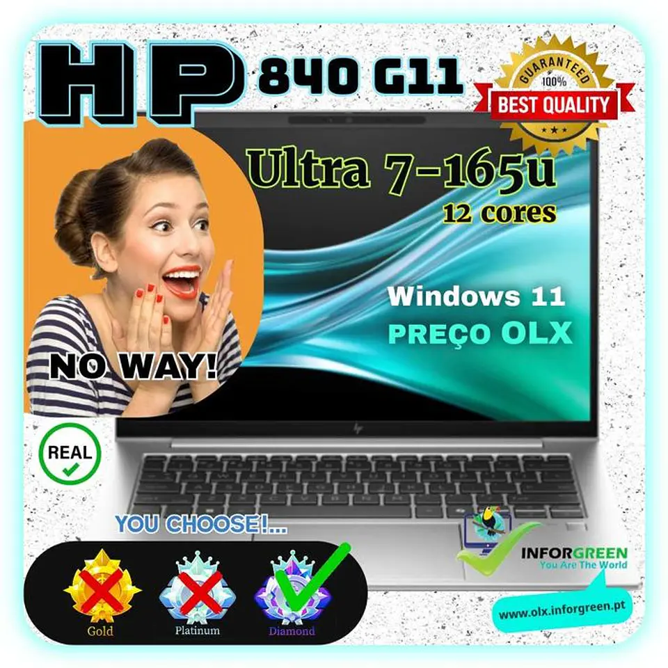 Portátil HP 840 G11 Ultra 7-165H W11 16GB e NVME 512GB - NO WAY !.. 1