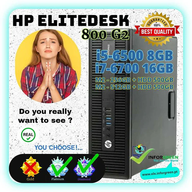 Desktop HP 800 G2 i5 e i7 > ESCOLHA PLATINA ou DIAMANTE - I WANTIT!..