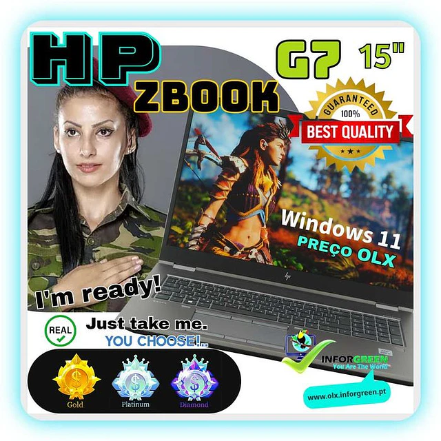 Portátil HP Zbook Fury 15 G7, i7-10850H 48GB e 1TB - Trabalho e Gaming.