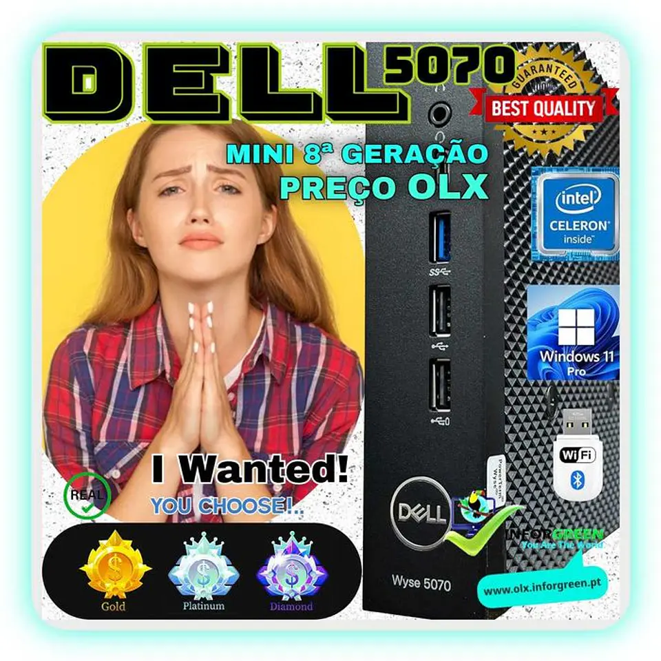 Mini PC Dell 5070 16GB Ram W11 - Placa Wireless e Antenas 1