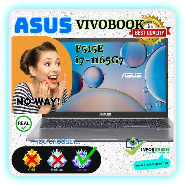 Portátil Asus F515 i7-1165G7 até 36GB Ram - 256GB + 1 TB - DES€ONTO 60