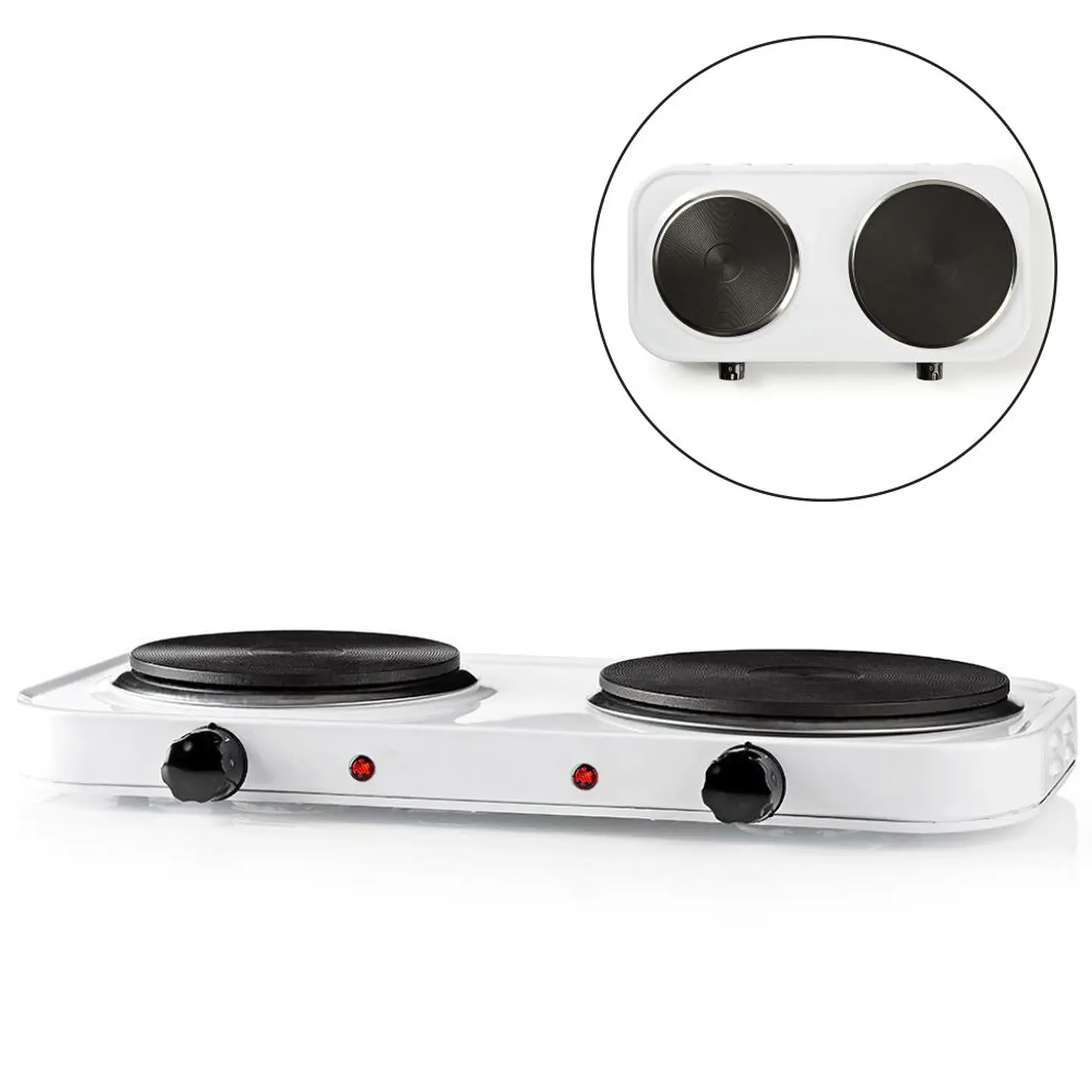Fogão Elétrico 2 Placas 2500W Branco NEDIS 1