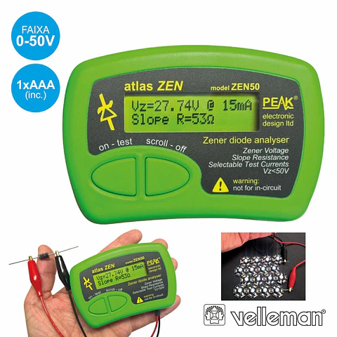 TESTADOR DE DIODOS ZENER 0-50V VELLEMAN