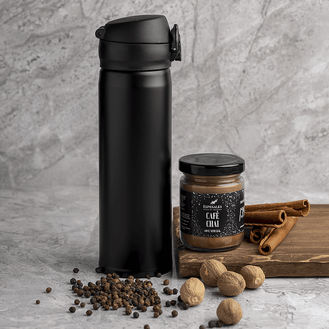 OFERTA FLASH 🔥Termo de acero + Mix café chai