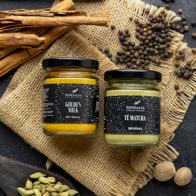 Pack doble sabor Golden milk + Té Matcha