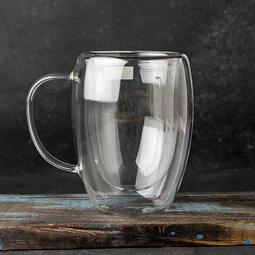 Vaso con doble pared y asa XXL