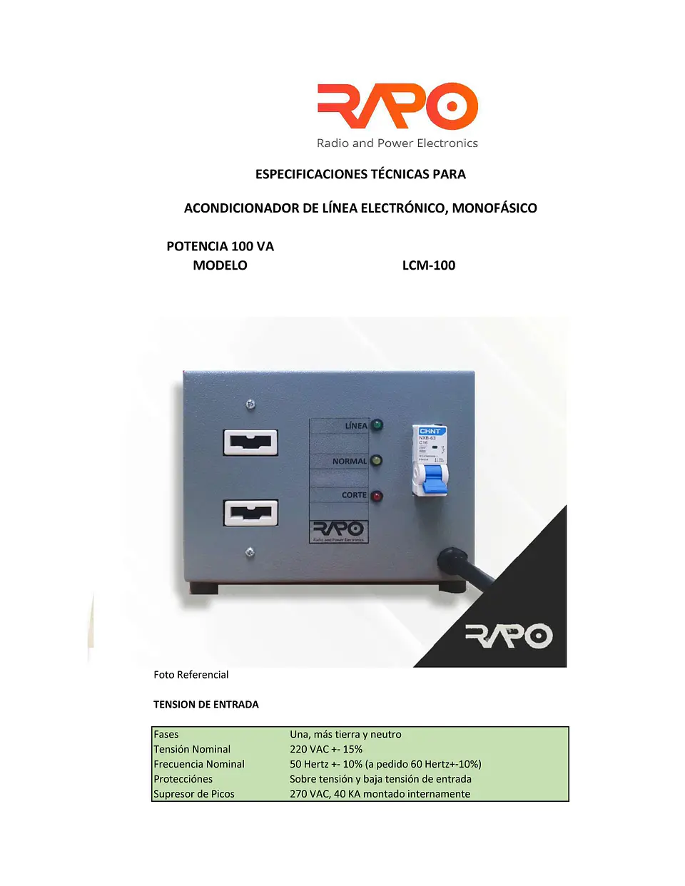 Acondicionador de línea Electrónico monofásico 1