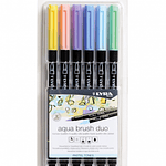 Marcadores Aqua Brush Colores Pastel