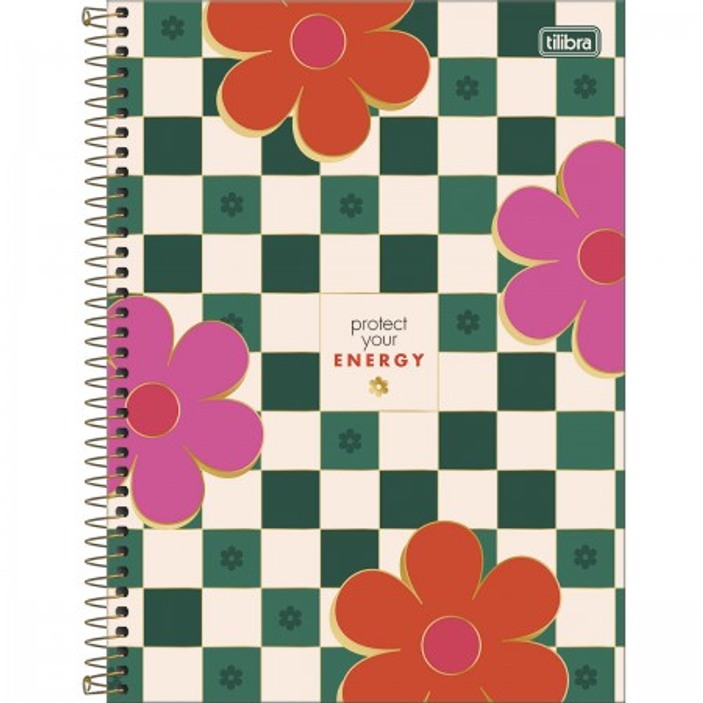 Cuaderno Espiral de Tapa Dura Universitaria Check Pop 120 Hojas