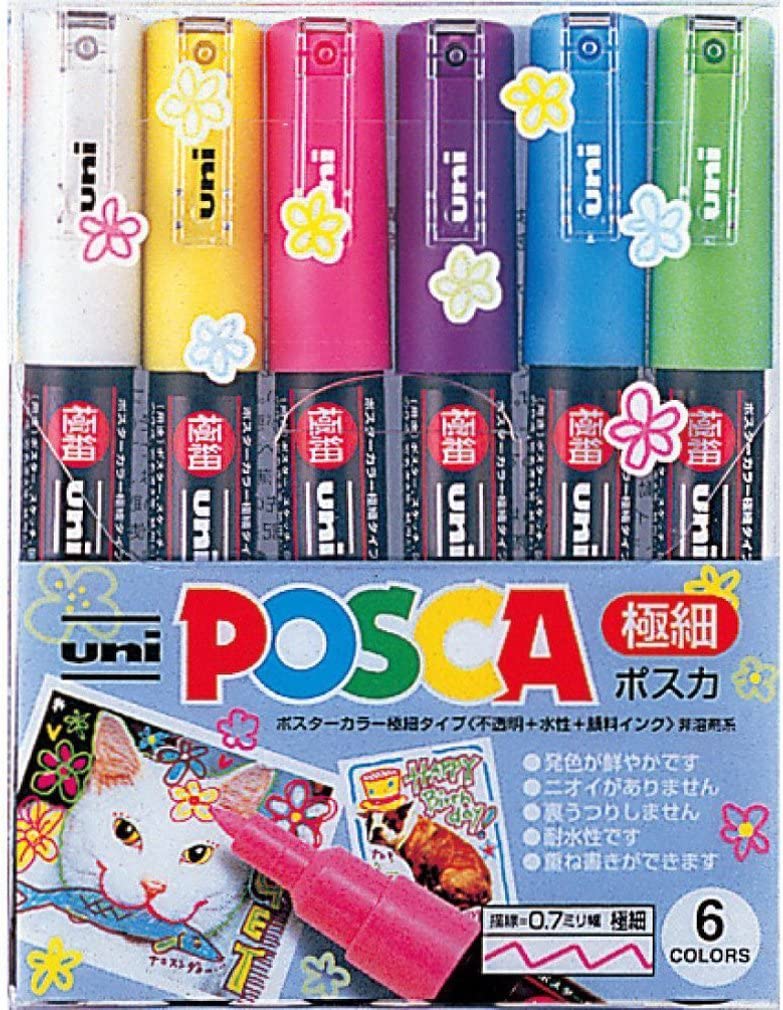 Marcadores Lápices POSCA 1M Colores básicos (Set 6) – Momo Papelería