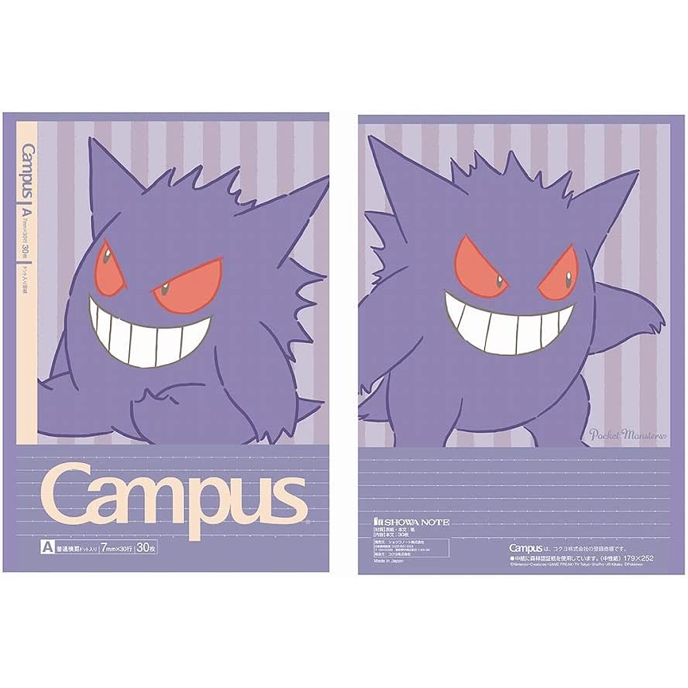 pack 5 cuadernos campus pokémon personajes i