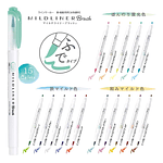 set brush pen zebra mildliner fluorescent