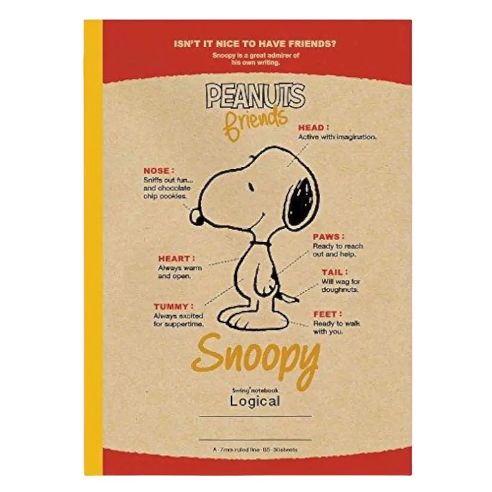 Pack 5 Cuadernos Logical Snoopy Vintage Comic