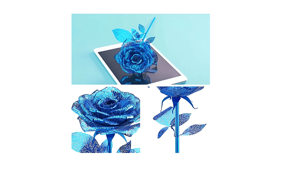 Blue Rose Puzzle 3D Metal