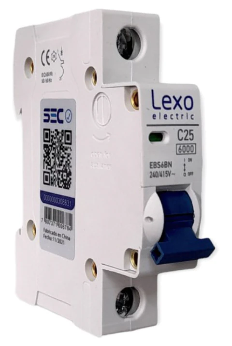 AUTOMATICO DIN LEXO 1Px25A 6KA CURVA C