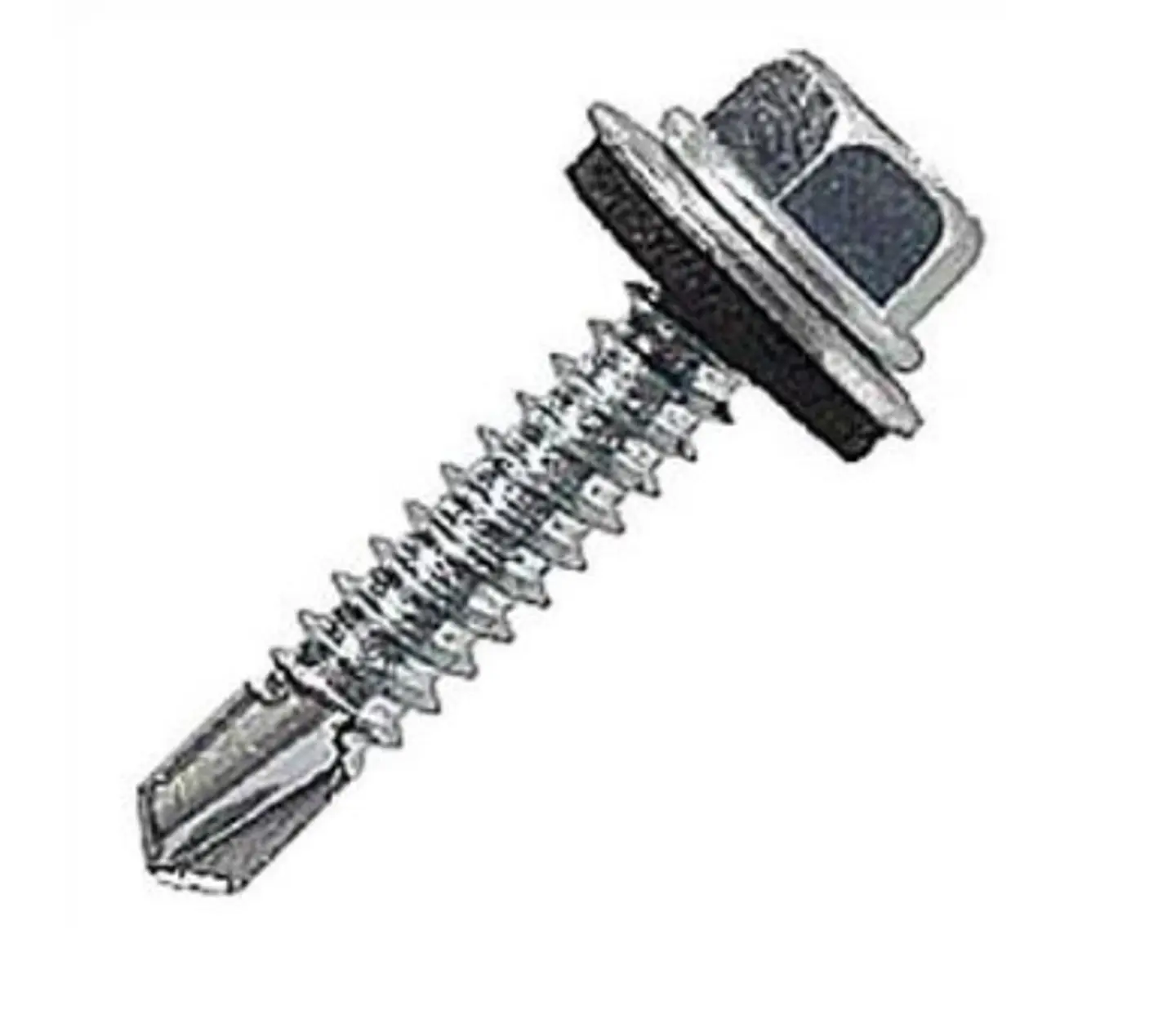 TORNILLO AUTO PERF. CABEZA HEX C GOL  GOMA 12X1 1I4 1