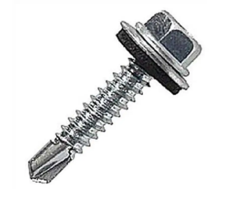TORNILLO AUTO PERF. CABEZA HEX C GOL  GOMA 12X1 1I4 1