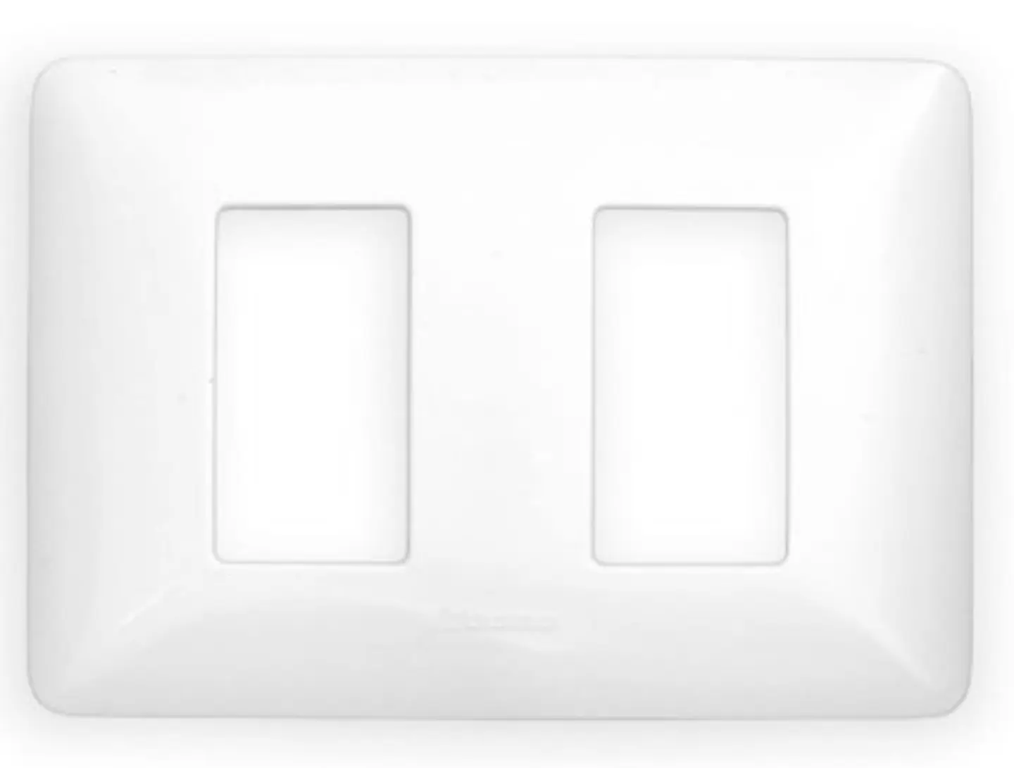 PLACA DE 4pul X 2pul 2 MODULOS CON SOPORTE BLANCO 1