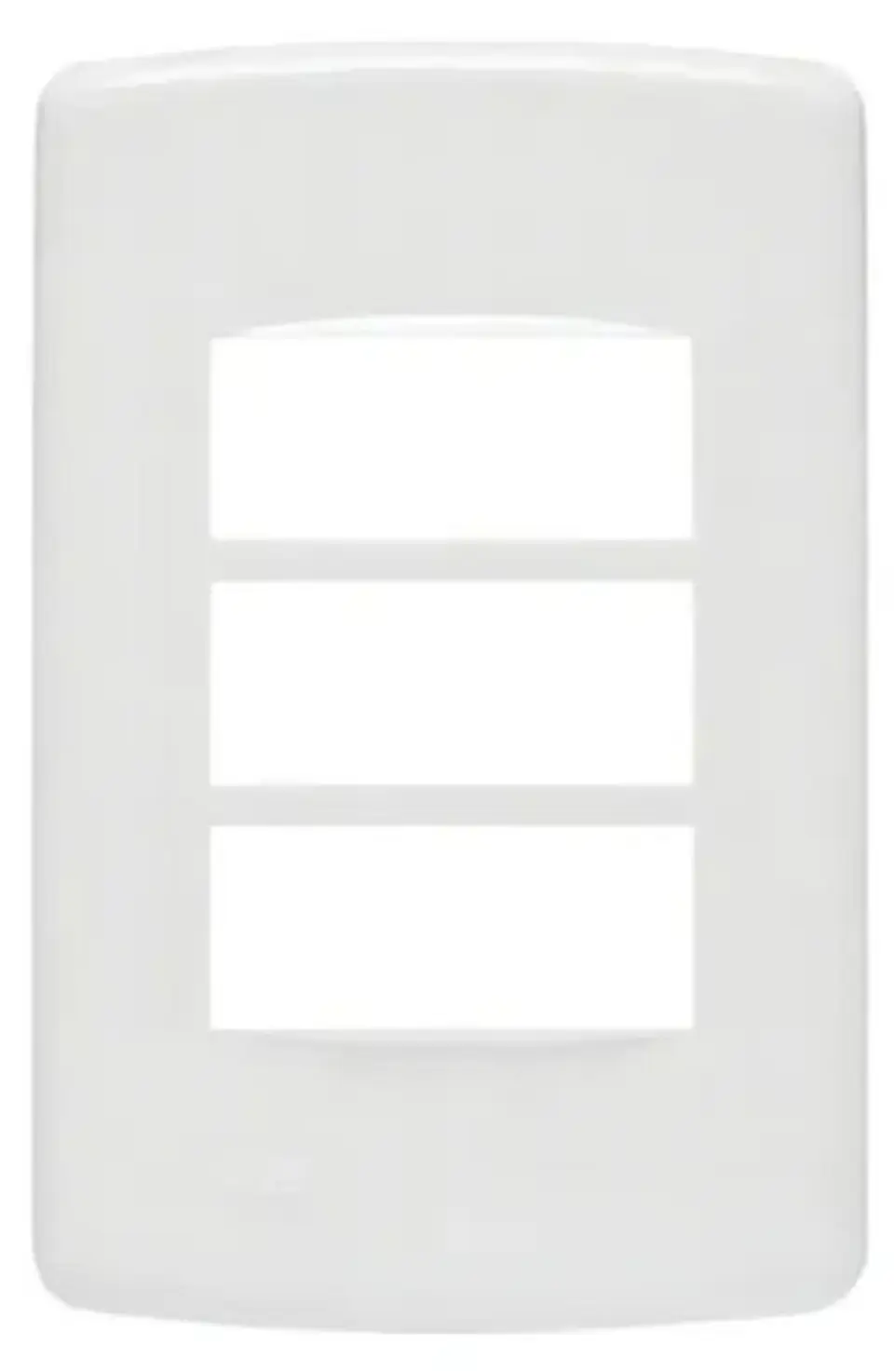 PLACA DE 4pul X 2pul 3 MODULOS CON SOPORTE BLANCO 1