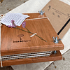 Prensa floral de madera nativa con cuaderno botánico