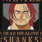 Shanks – Yonkou Pelirrojo Wanted 🍷⚓🏴‍☠️