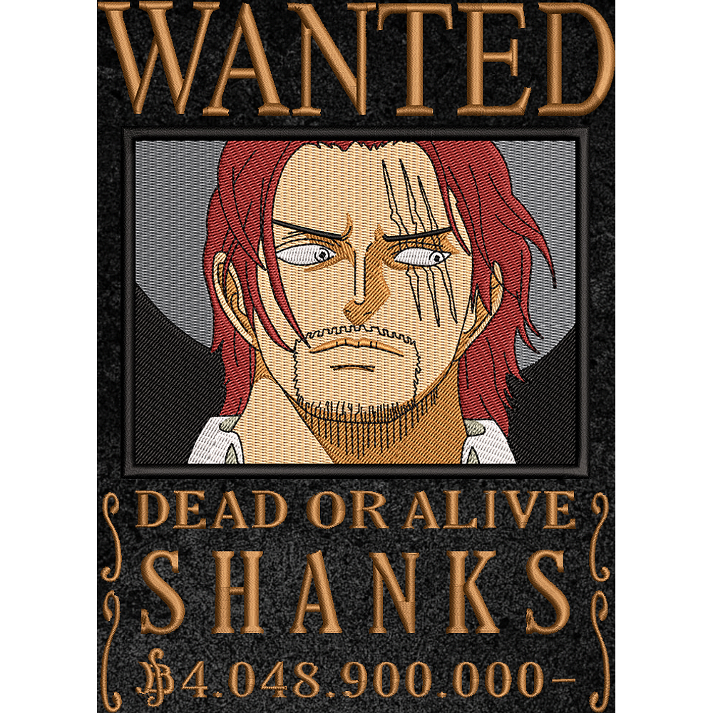 Shanks – Yonkou Pelirrojo Wanted 🍷⚓🏴‍☠️