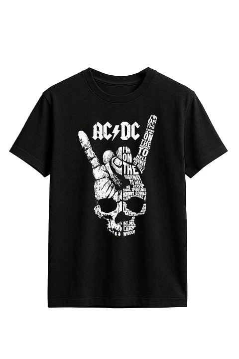 Polera - AC/DC - Skull rock hand