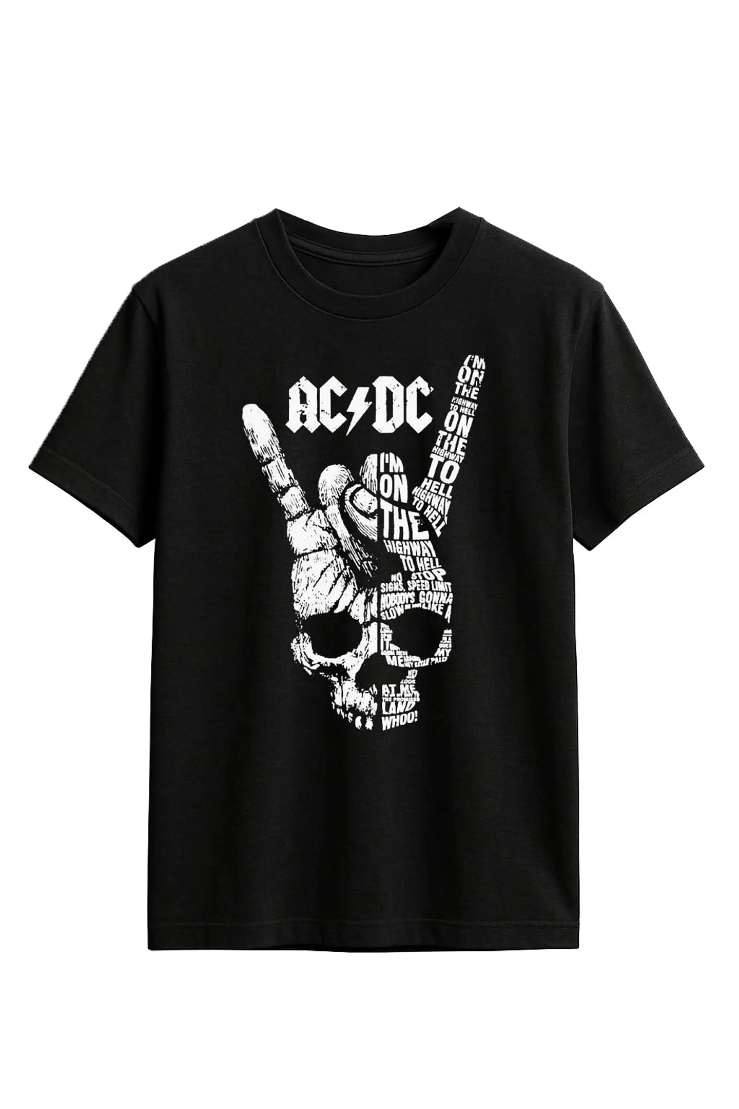 Polera - AC/DC - Skull rock hand 1