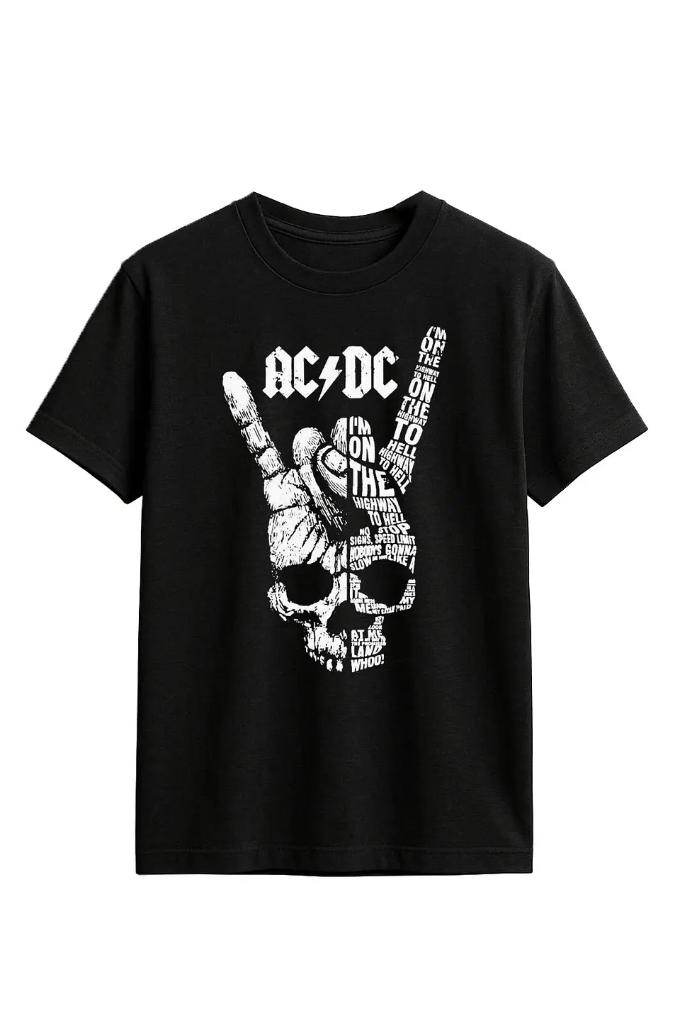 Polera - AC/DC - Skull rock hand 1